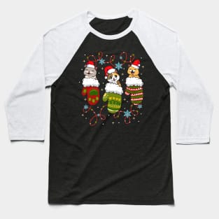 Christmas Kittens In Mittens Baseball T-Shirt